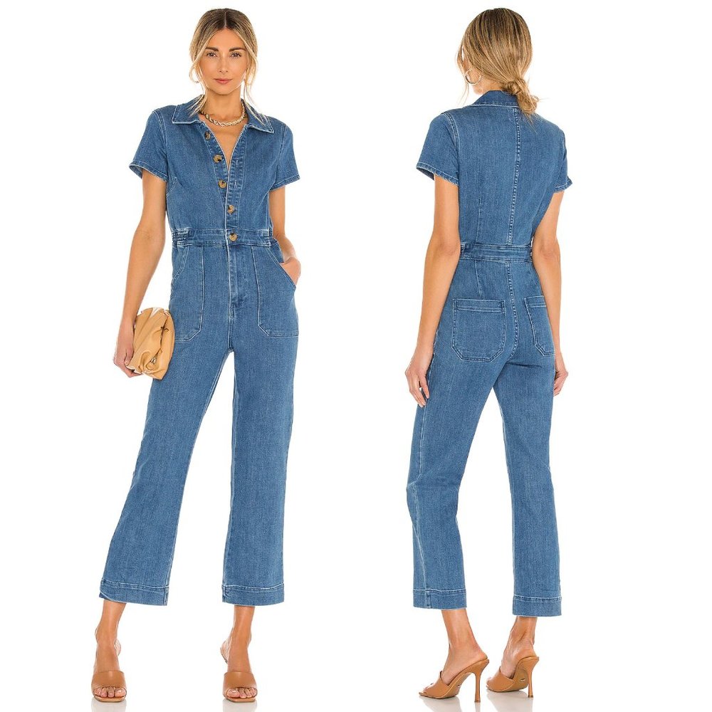 NEW Show Me Your Mumu Emery Jumpsuit French Blue Jean Denim Small Playsuit